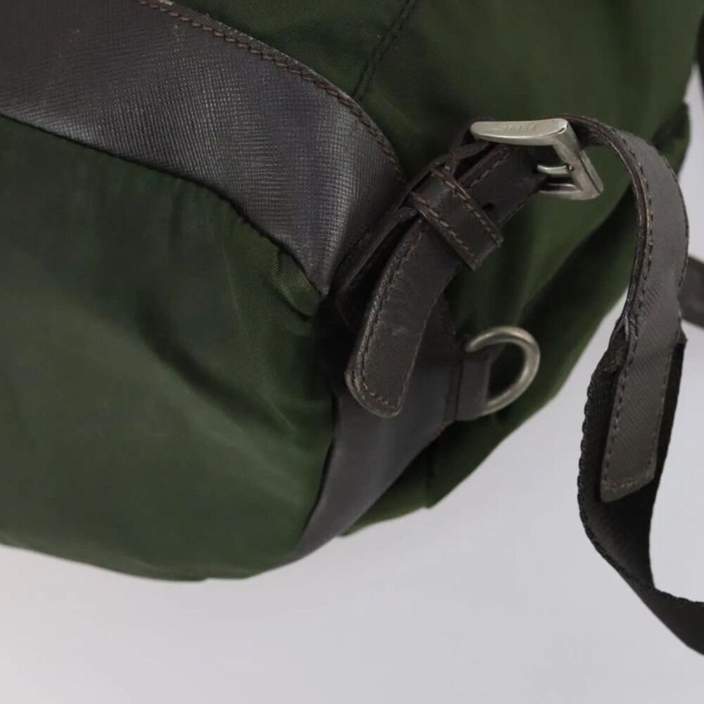 Prada Double Front Pocket Tessuto Khaki Nylon Backpack Bag - Picture 10 of 16